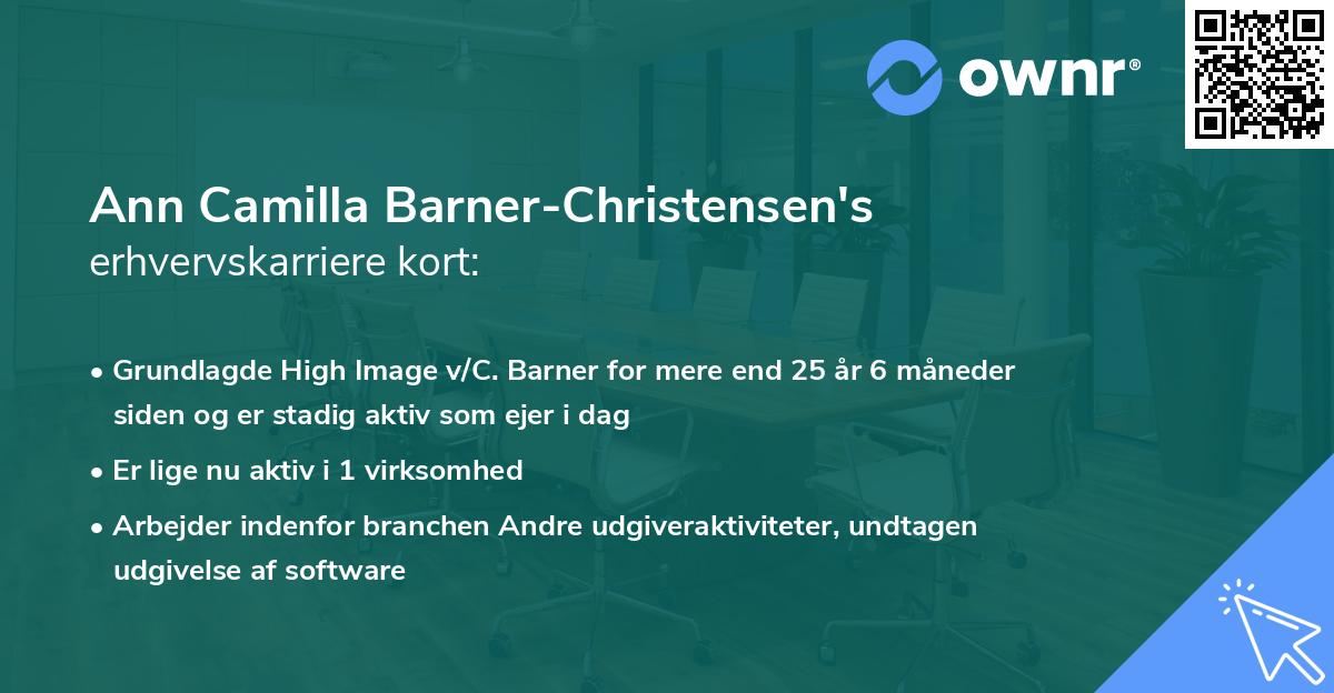 Ann Camilla Barner-Christensen's erhvervskarriere kort