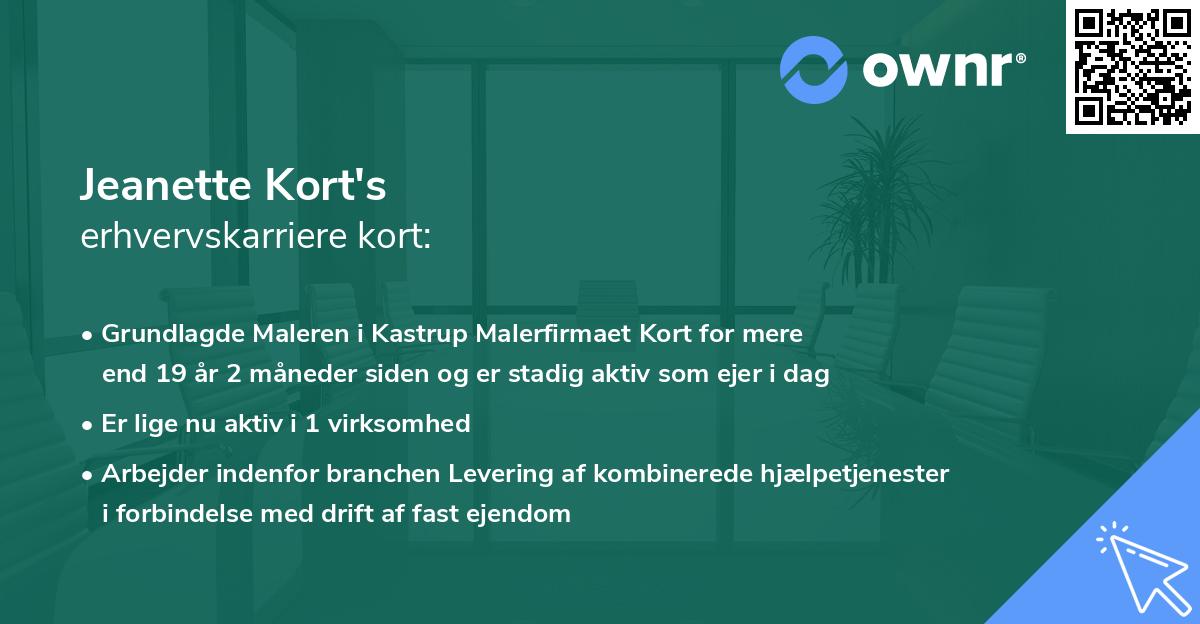 Jeanette Kort's erhvervskarriere kort