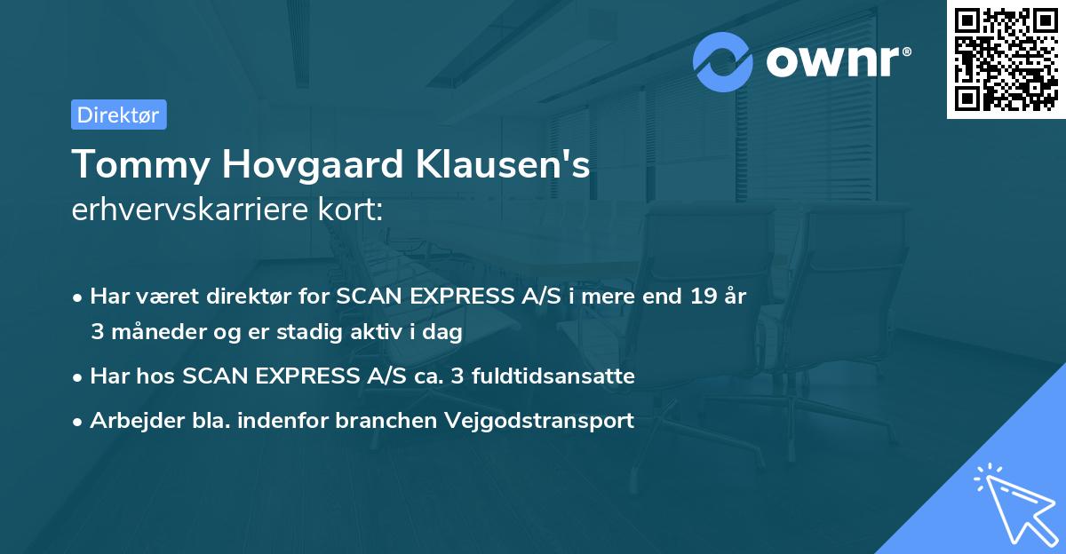 Tommy Hovgaard Klausen's erhvervskarriere kort