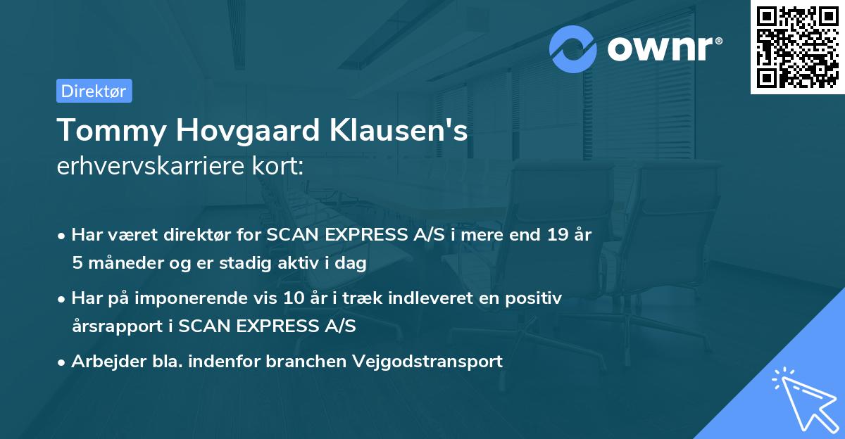 Tommy Hovgaard Klausen's erhvervskarriere kort