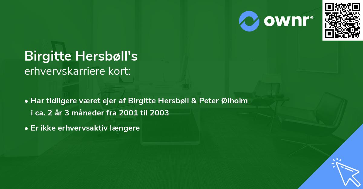 Birgitte Hersbøll's erhvervskarriere kort