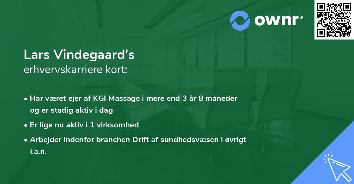Lars Vindegaard's erhvervskarriere kort