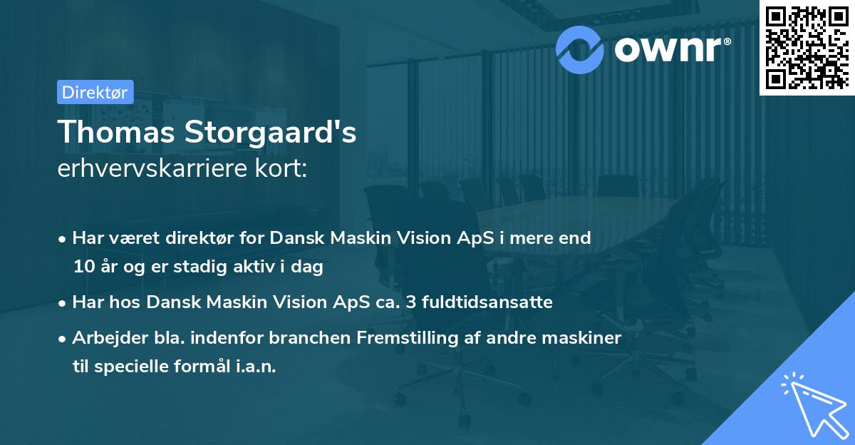 Thomas Storgaard's erhvervskarriere kort