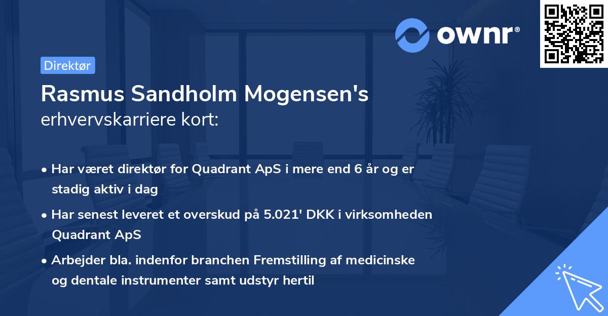 Rasmus Sandholm Mogensen's erhvervskarriere kort