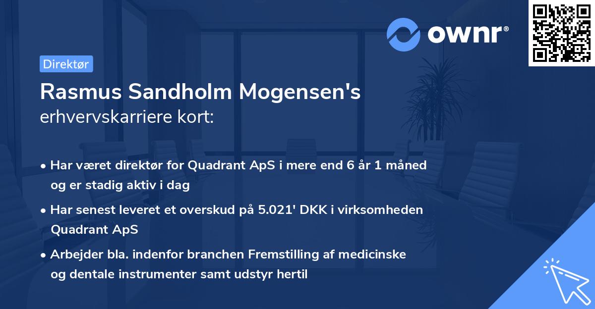Rasmus Sandholm Mogensen's erhvervskarriere kort