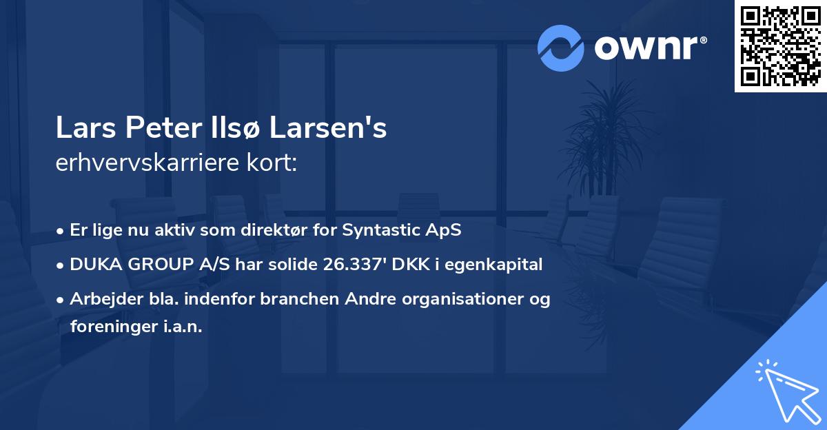 Lars Peter Ilsø Larsen's erhvervskarriere kort