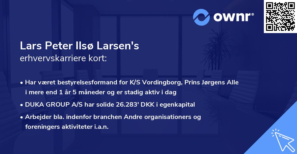 Lars Peter Ilsø Larsen's erhvervskarriere kort