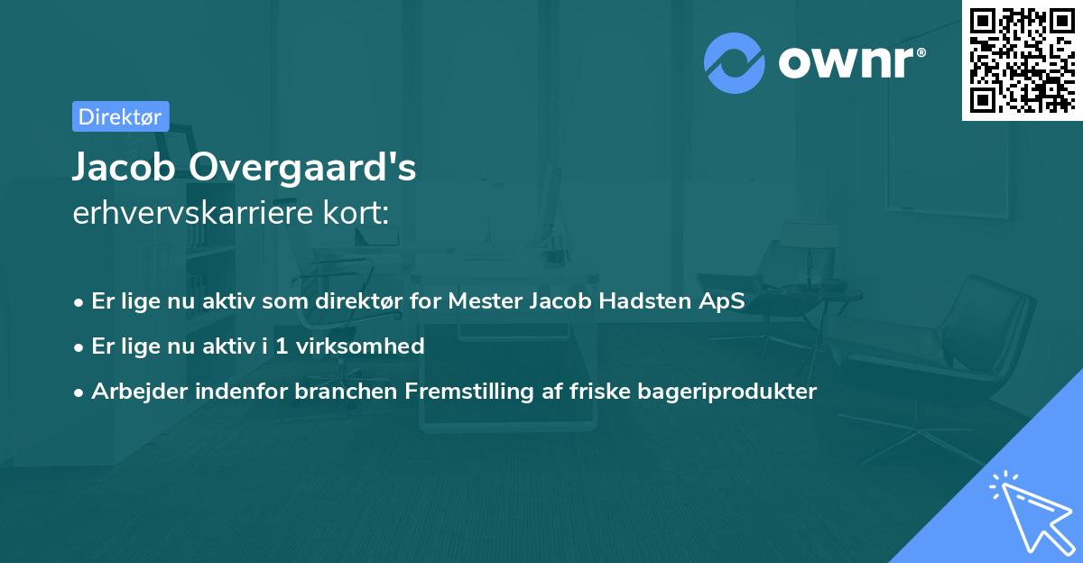 Jacob Overgaard's erhvervskarriere kort