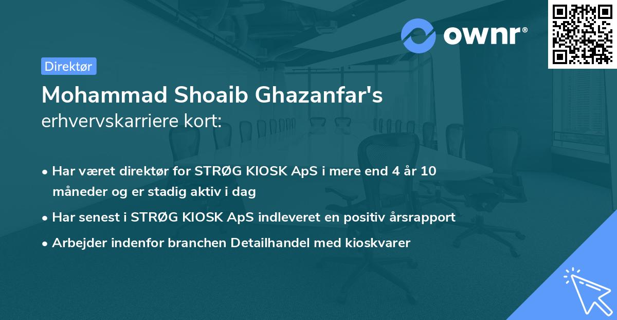 Mohammad Shoaib Ghazanfar's erhvervskarriere kort