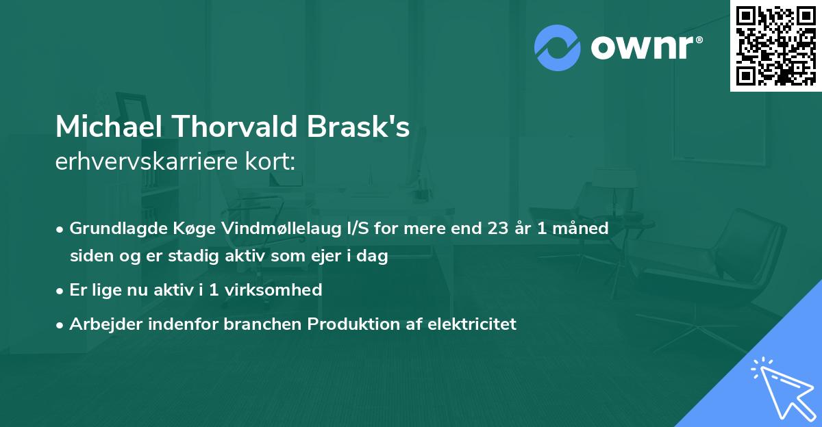 Michael Thorvald Brask's erhvervskarriere kort