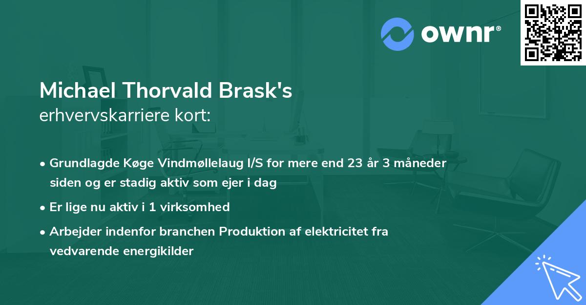 Michael Thorvald Brask's erhvervskarriere kort