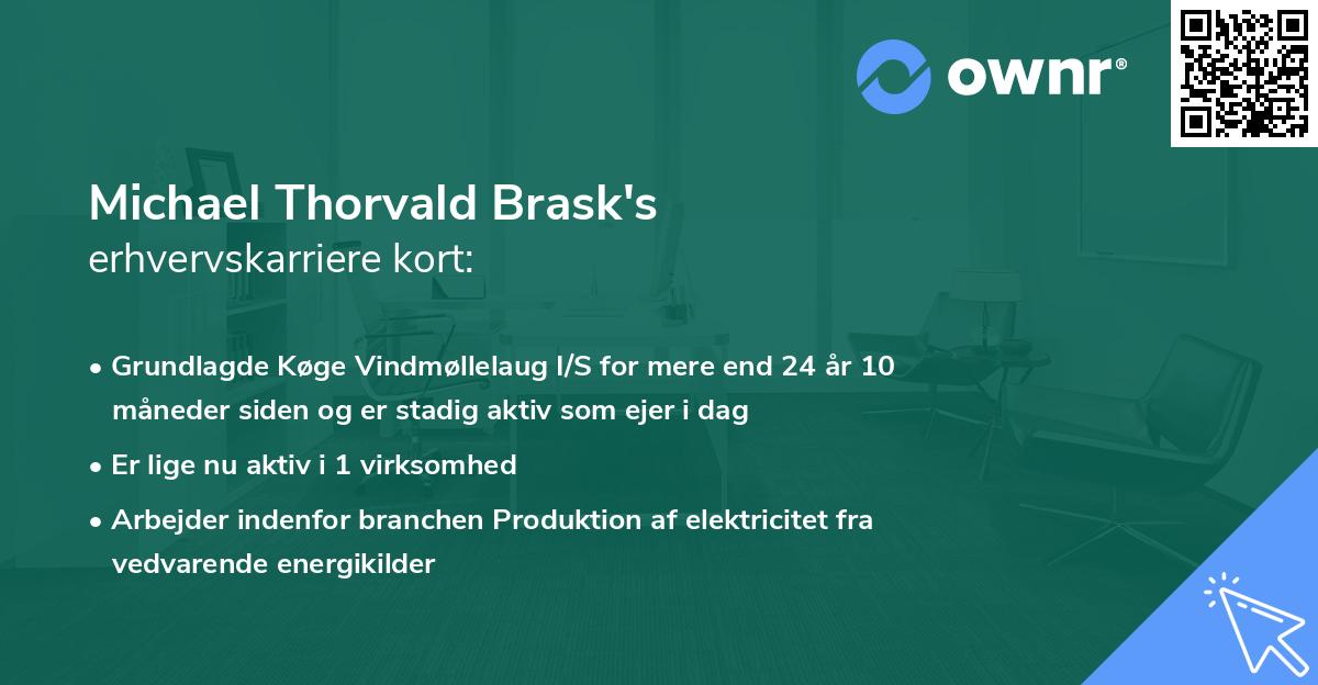 Michael Thorvald Brask's erhvervskarriere kort
