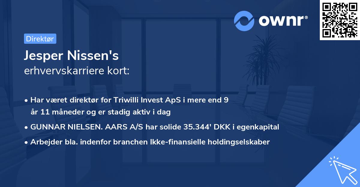 Jesper Nissen's erhvervskarriere kort