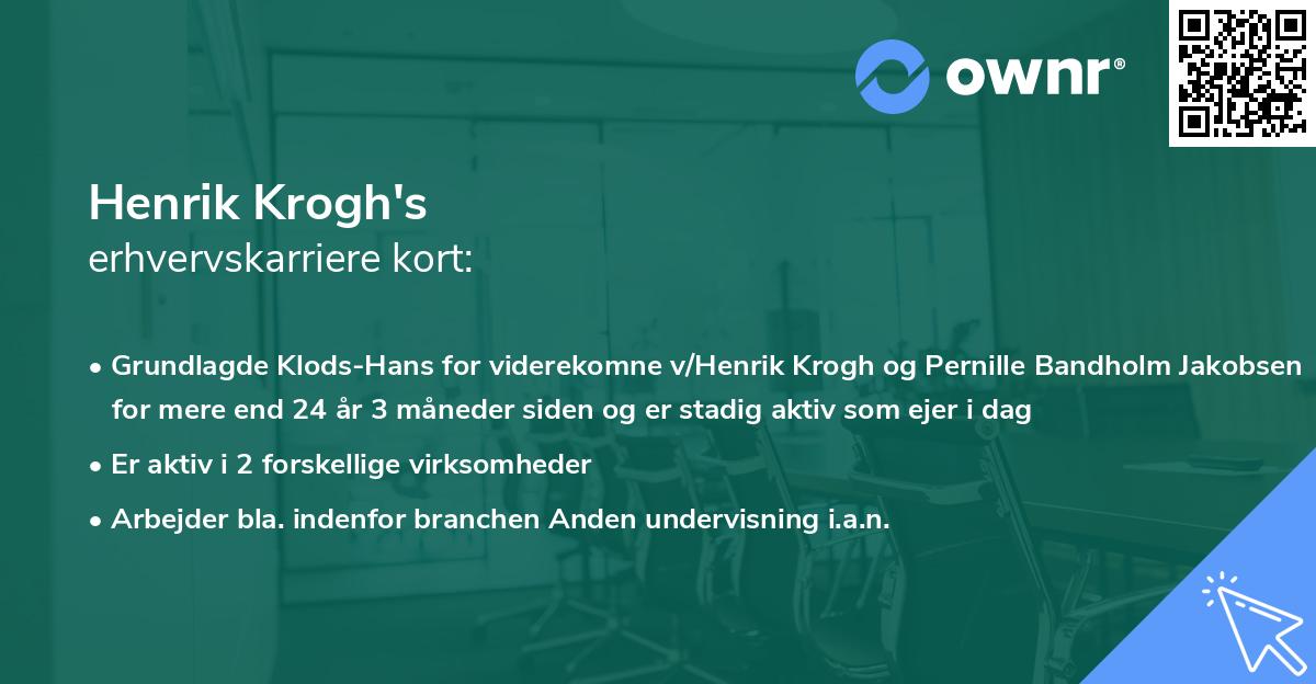 Henrik Krogh's erhvervskarriere kort