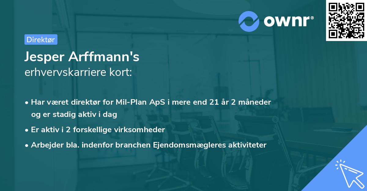 Jesper Arffmann's erhvervskarriere kort