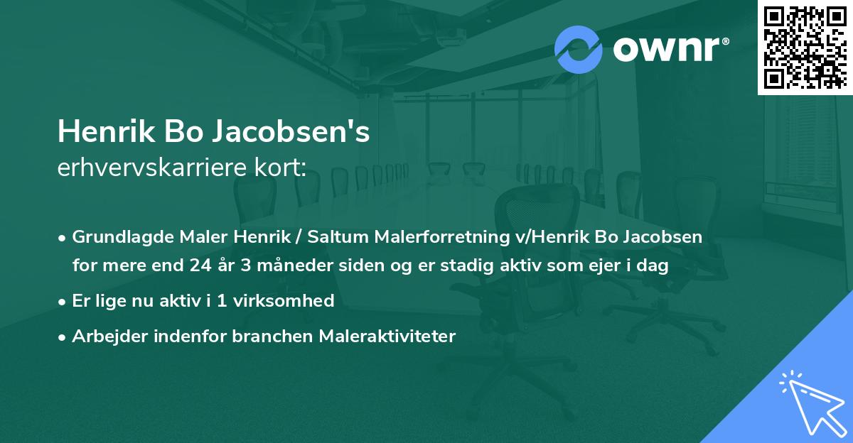 Henrik Bo Jacobsen's erhvervskarriere kort