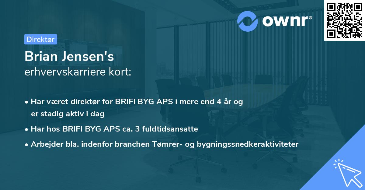 Brian Jensen's erhvervskarriere kort