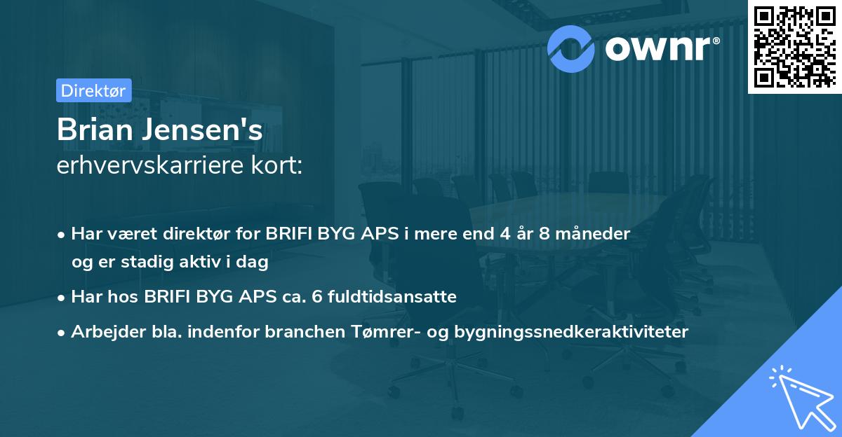 Brian Jensen's erhvervskarriere kort