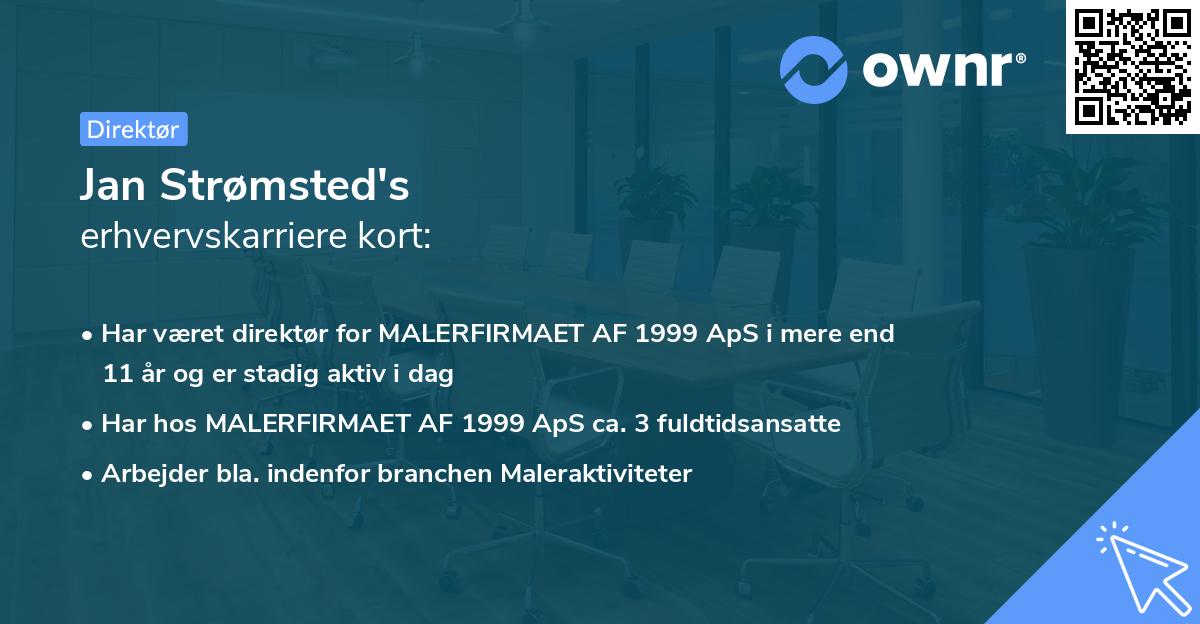 Jan Strømsted's erhvervskarriere kort