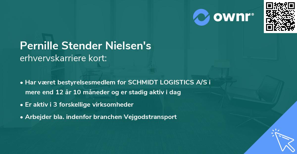 Pernille Stender Nielsen's erhvervskarriere kort