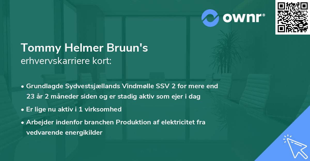 Tommy Helmer Bruun's erhvervskarriere kort