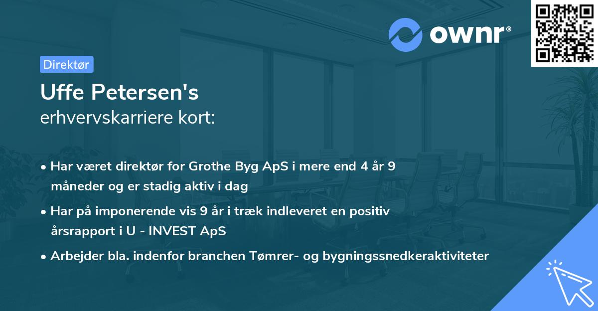 Uffe Petersen's erhvervskarriere kort
