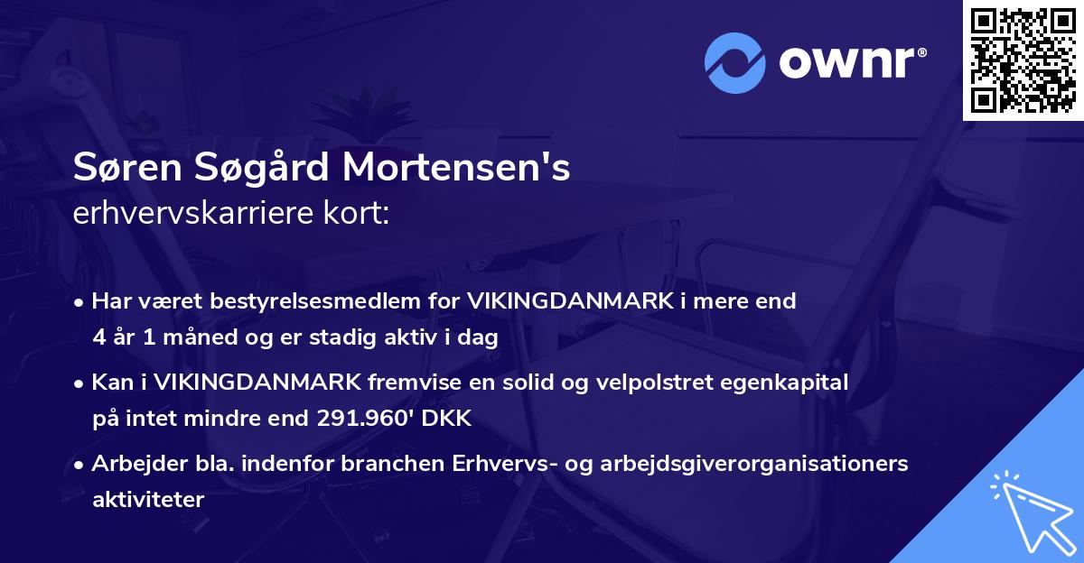 Søren Søgård Mortensen's erhvervskarriere kort