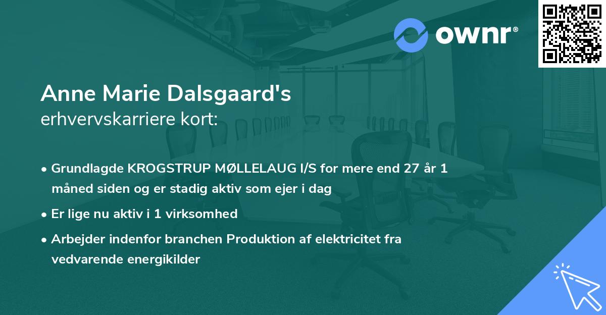 Anne Marie Dalsgaard's erhvervskarriere kort