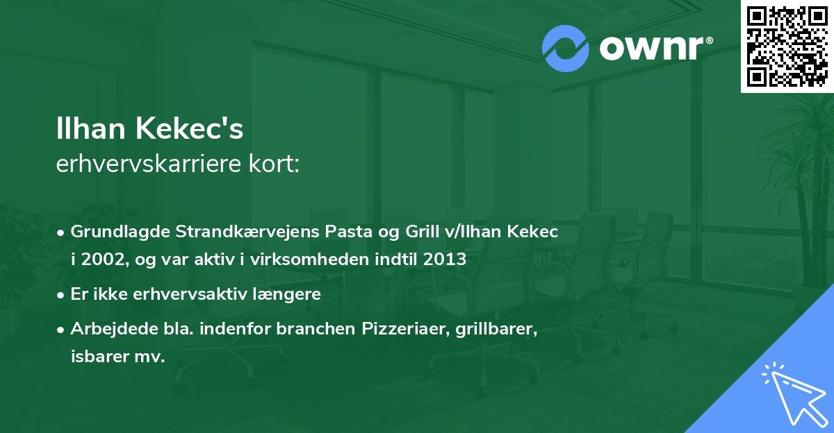 Ilhan Kekec's erhvervskarriere kort