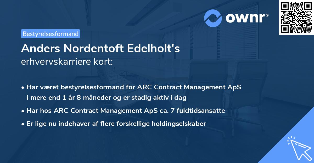 Anders Nordentoft Edelholt's erhvervskarriere kort