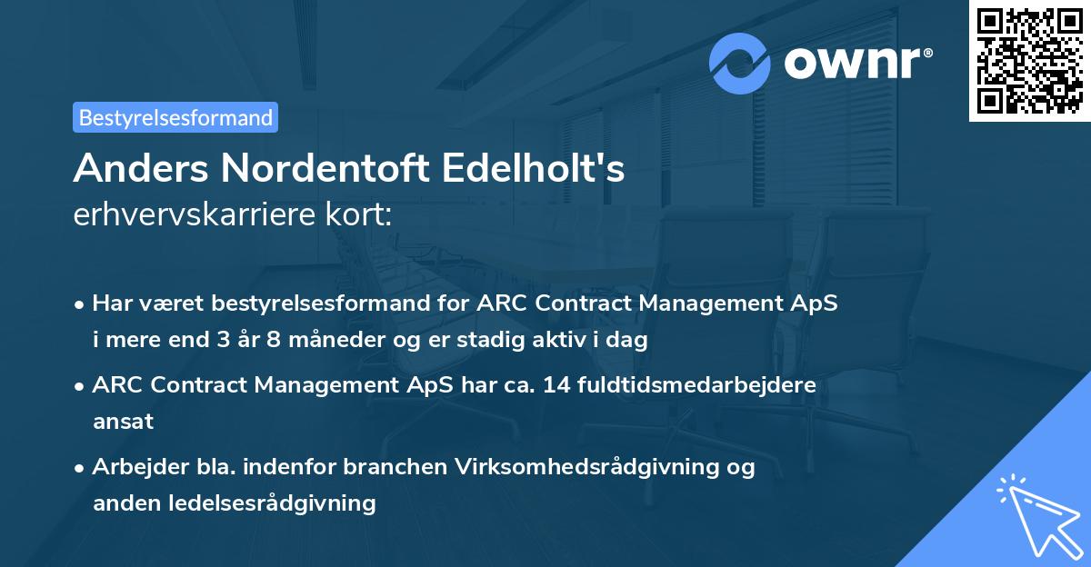 Anders Nordentoft Edelholt's erhvervskarriere kort