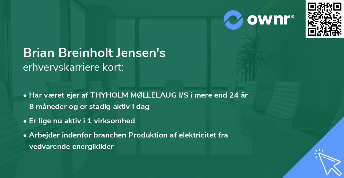 Brian Breinholt Jensen's erhvervskarriere kort