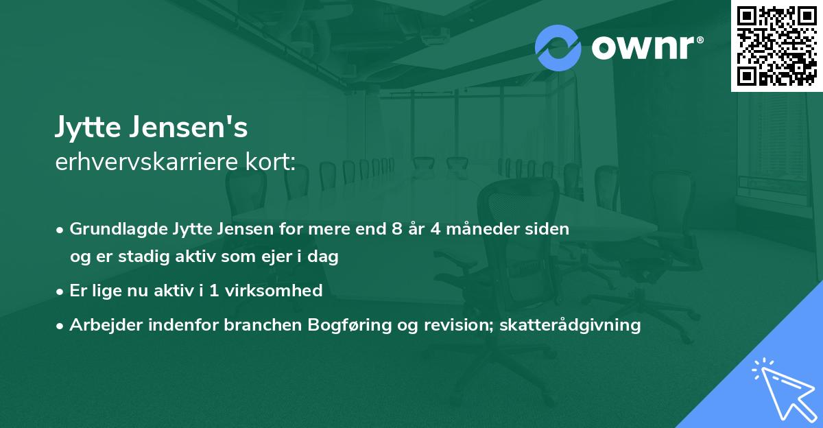 Jytte Jensen's erhvervskarriere kort