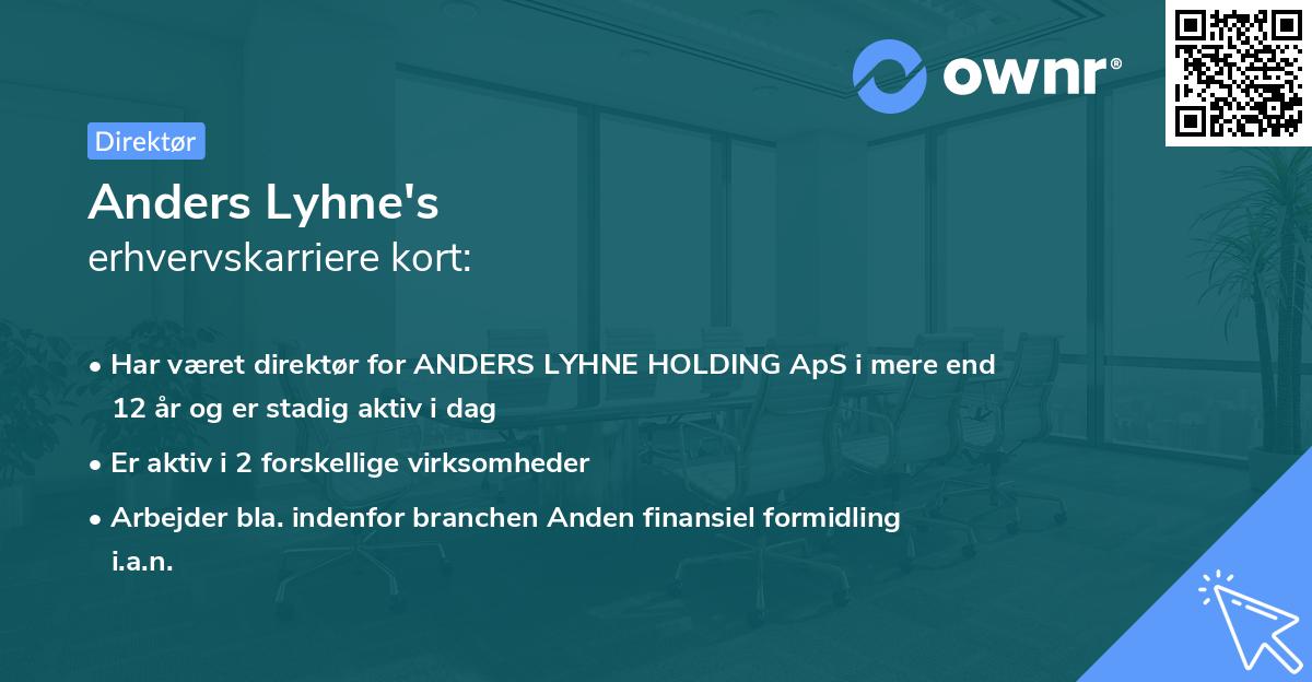 Anders Lyhne's erhvervskarriere kort