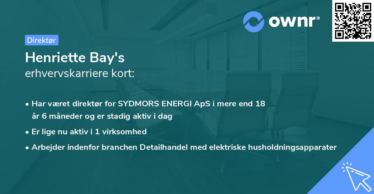 Henriette Bay's erhvervskarriere kort