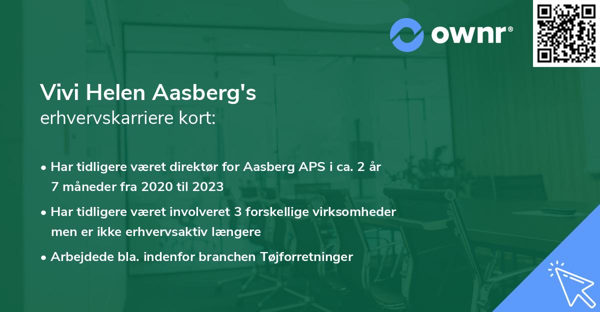 Vivi Helen Aasberg's erhvervskarriere kort