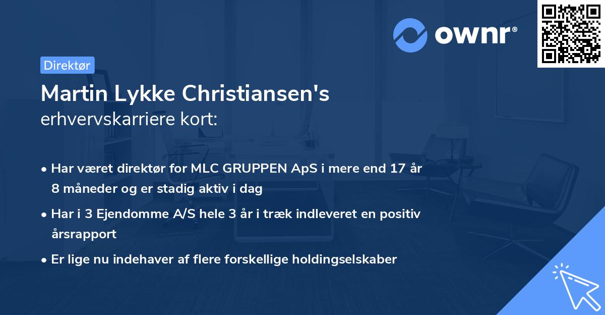 Martin Lykke Christiansen's erhvervskarriere kort