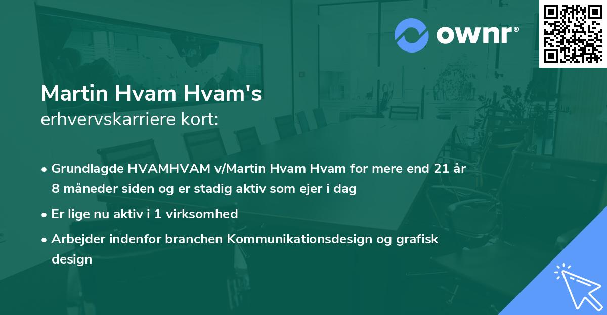 Martin Hvam Hvam's erhvervskarriere kort