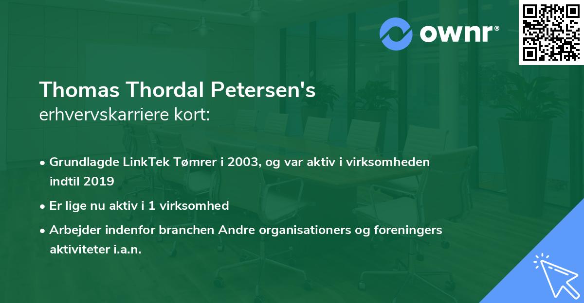 Thomas Thordal Petersen's erhvervskarriere kort