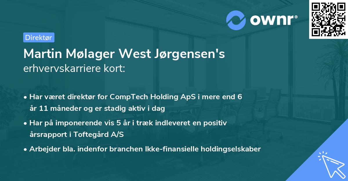 Martin Mølager West Jørgensen's erhvervskarriere kort
