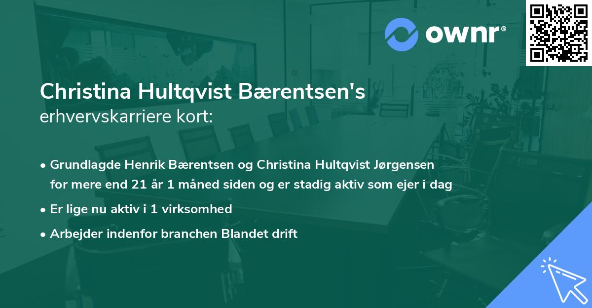 Christina Hultqvist Bærentsen's erhvervskarriere kort