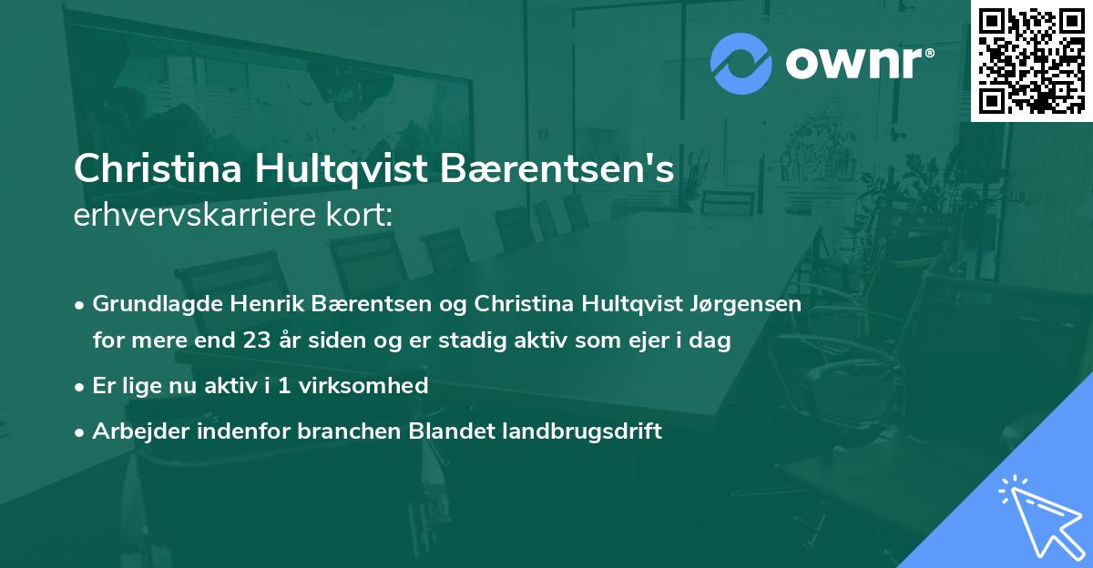 Christina Hultqvist Bærentsen's erhvervskarriere kort