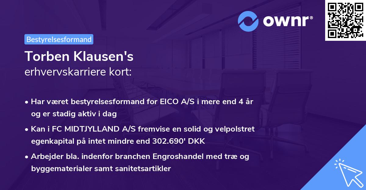 Torben Klausen's erhvervskarriere kort