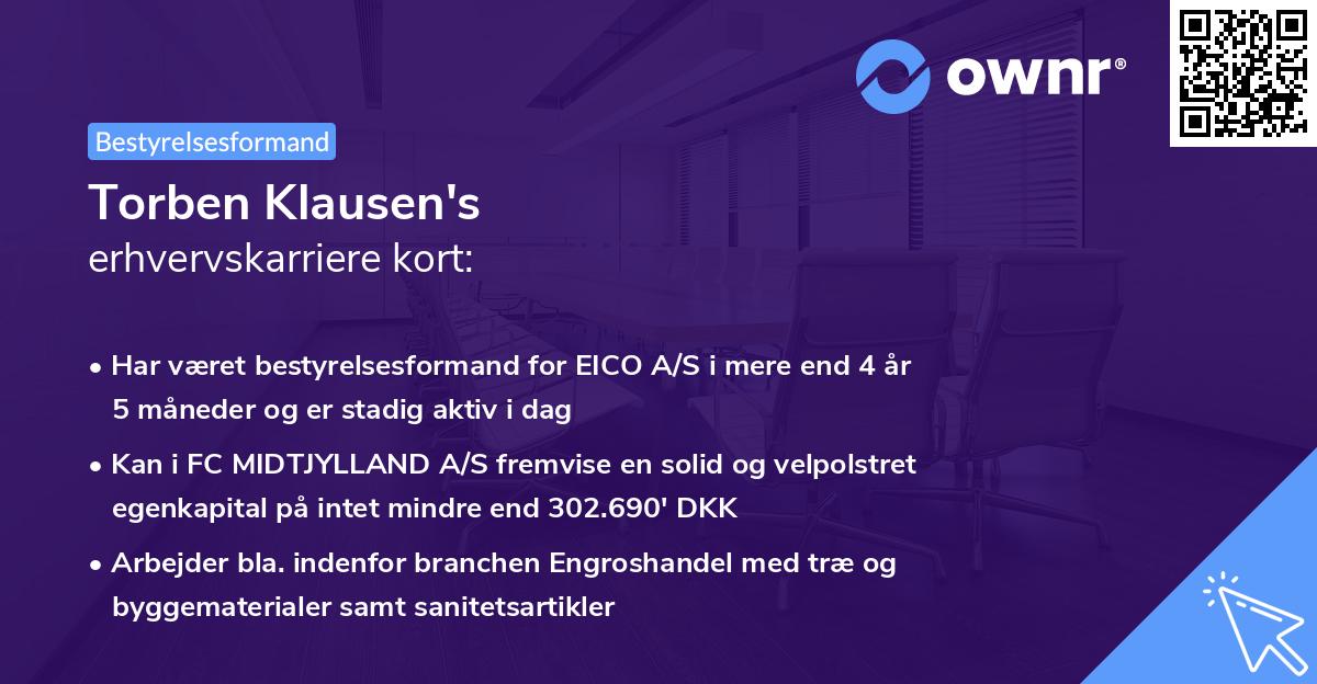 Torben Klausen's erhvervskarriere kort