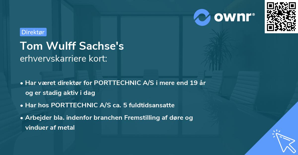 Tom Wulff Sachse's erhvervskarriere kort