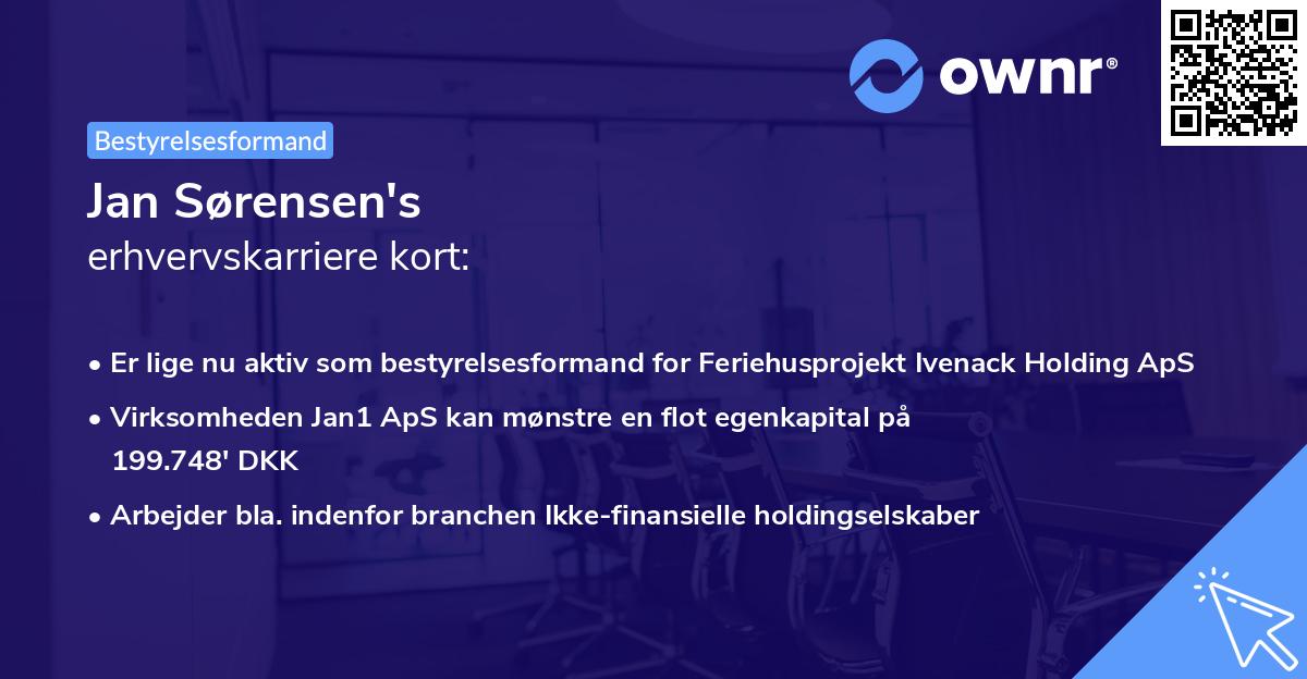 Jan Sørensen's erhvervskarriere kort