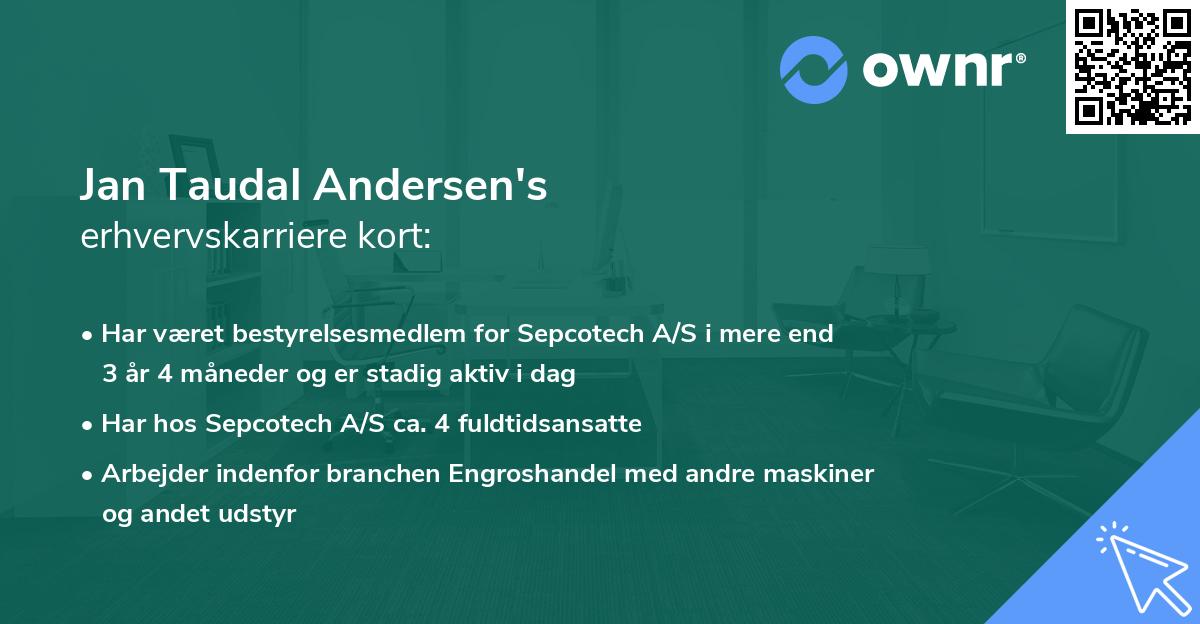 Jan Taudal Andersen's erhvervskarriere kort