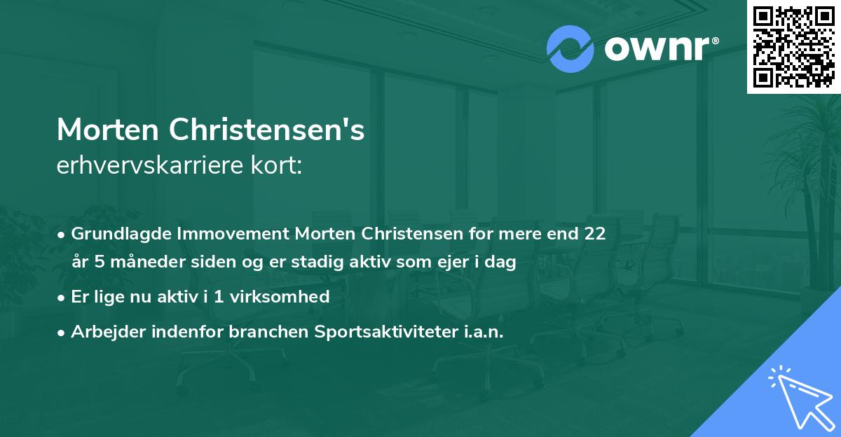 Morten Christensen's erhvervskarriere kort