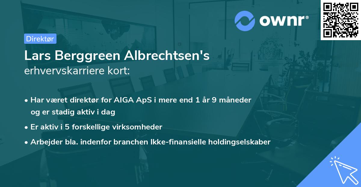 Lars Berggreen Albrechtsen's erhvervskarriere kort