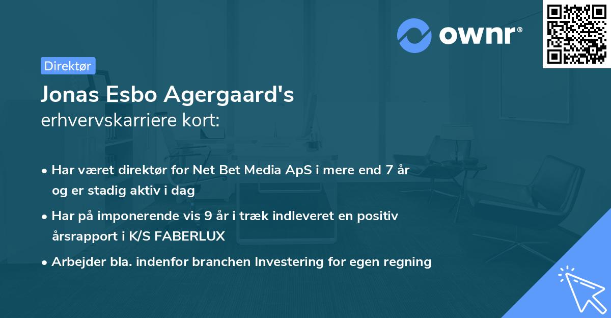 Jonas Esbo Agergaard's erhvervskarriere kort